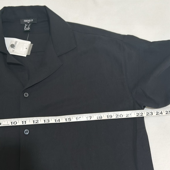 FOREVER 21 WOVEN TOP SHIRT BLACK OVERSIZED MENS SZ SMALL NEW - Picture 9 of 11